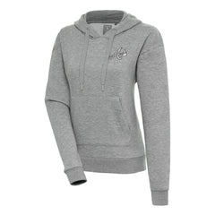 Atlanta Braves Antigua Women's Brushed Metallic Victory Pullover Hoodie - Heather Gray