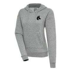 Boston Red Sox Antigua Women's Brushed Metallic Victory Pullover Hoodie - Heather Gray