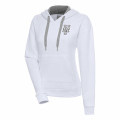 New York Mets Antigua Women's Brushed Metallic Victory Pullover Hoodie - White