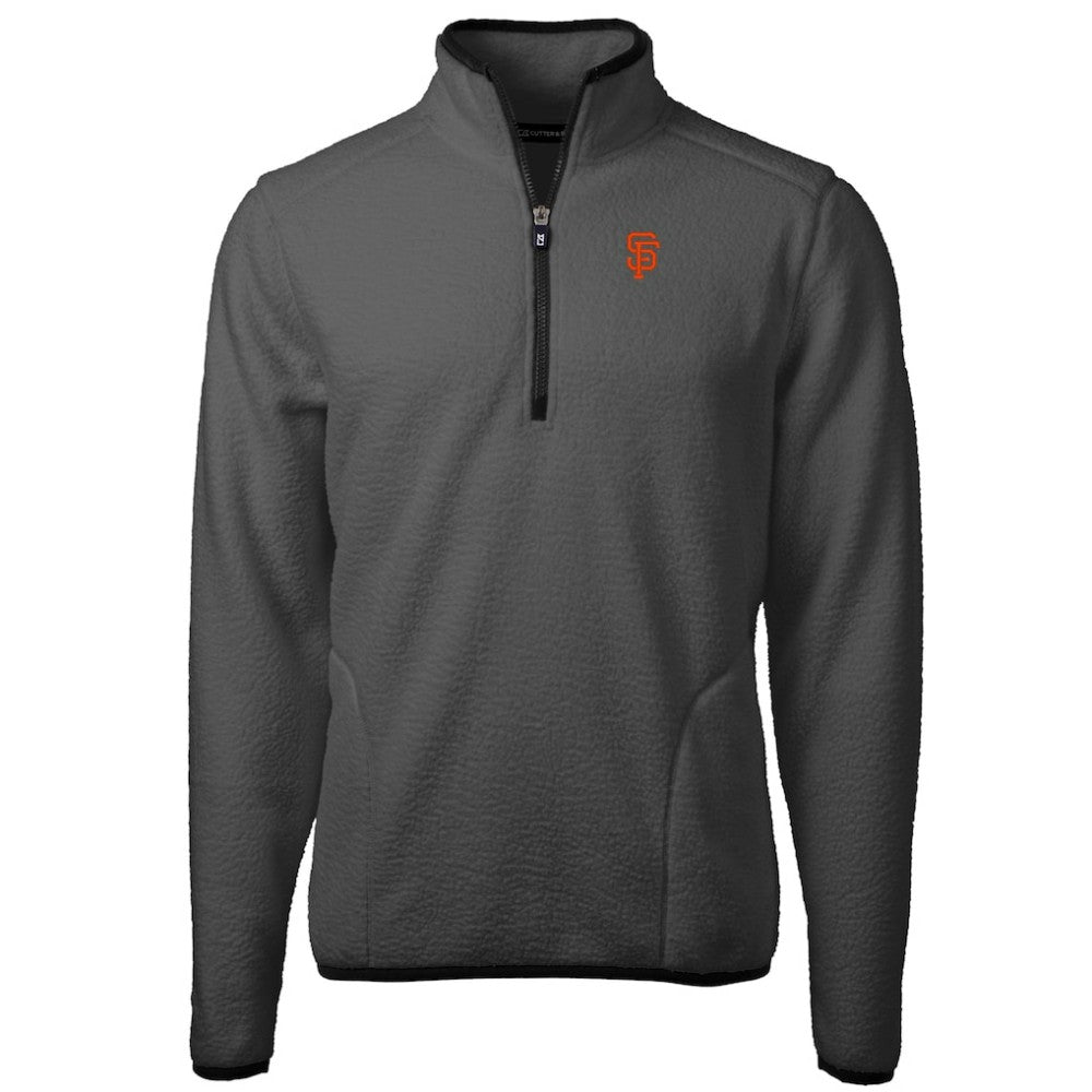 San Francisco Giants Cutter & Buck Cascade Eco Sherpa Fleece Quarter-Zip Pullover Jacket - Gray