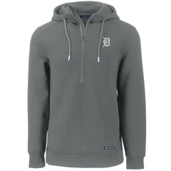 Detroit Tigers Cutter & Buck Roam Eco Half-Zip Recycled Pullover Hoodie - Gray
