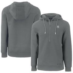 New York Yankees Cutter & Buck Roam Eco Half-Zip Recycled Pullover Hoodie - Gray