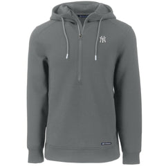 New York Yankees Cutter & Buck Roam Eco Half-Zip Recycled Pullover Hoodie - Gray