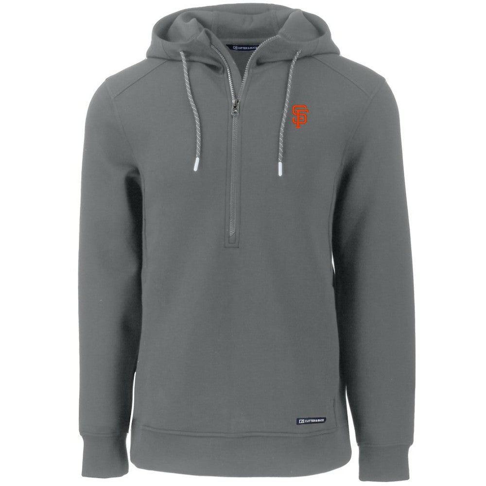 San Francisco Giants Cutter & Buck Roam Eco Half-Zip Recycled Pullover Hoodie - Gray