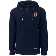 Boston Red Sox Cutter & Buck Roam Eco Half-Zip Recycled Pullover Hoodie - Navy