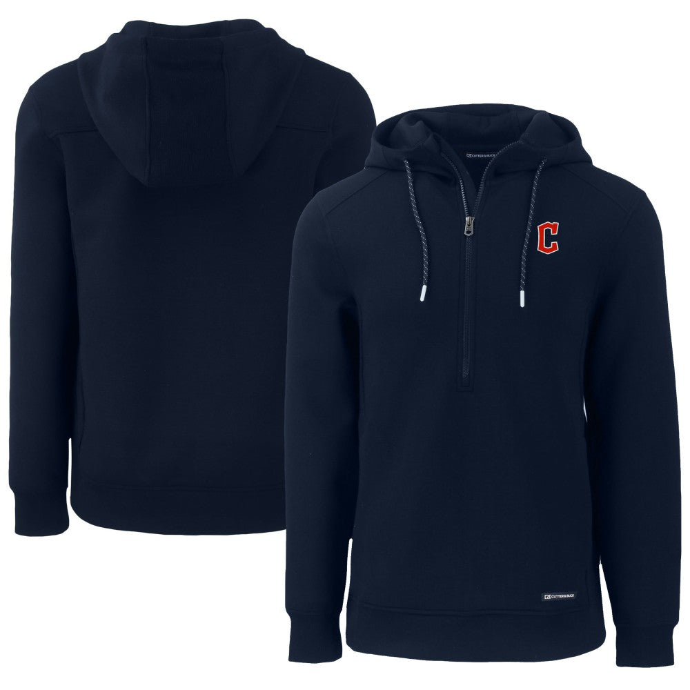 Cleveland Guardians Cutter & Buck Roam Eco Half-Zip Recycled Pullover Hoodie - Navy