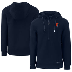 Cleveland Guardians Cutter & Buck Roam Eco Half-Zip Recycled Pullover Hoodie - Navy