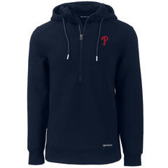Philadelphia Phillies Cutter & Buck Roam Eco Half-Zip Recycled Pullover Hoodie - Navy