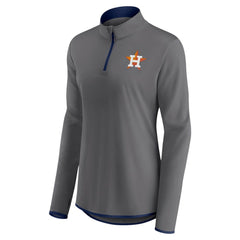Houston Astros Profile Women's Plus Size Quarter-Zip Jacket - Charcoal