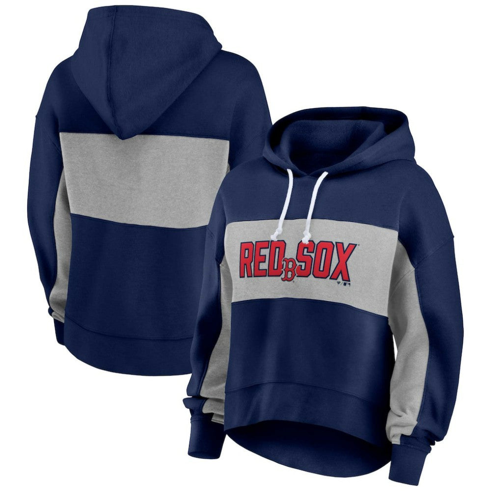 Boston Red Sox Profile Women's Plus Size Pullover Hoodie - Navy