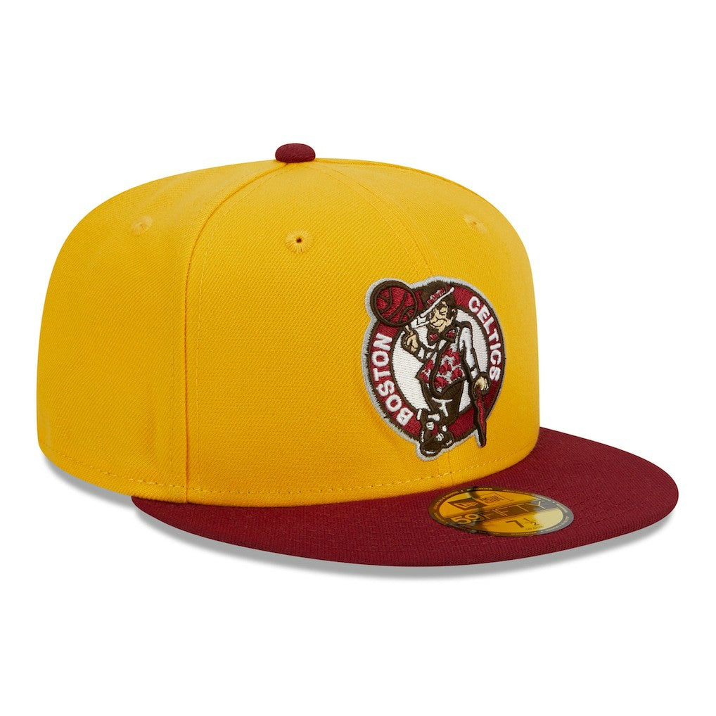 Boston Celtics Fall Leaves 2-Tone 59FIFTY Fitted Hat - Yellow/Red | New Era cheap