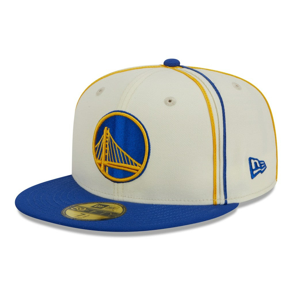 Golden State Warriors Piping 2-Tone 59FIFTY Fitted Hat sale - Cream/Royal | New Era cheap