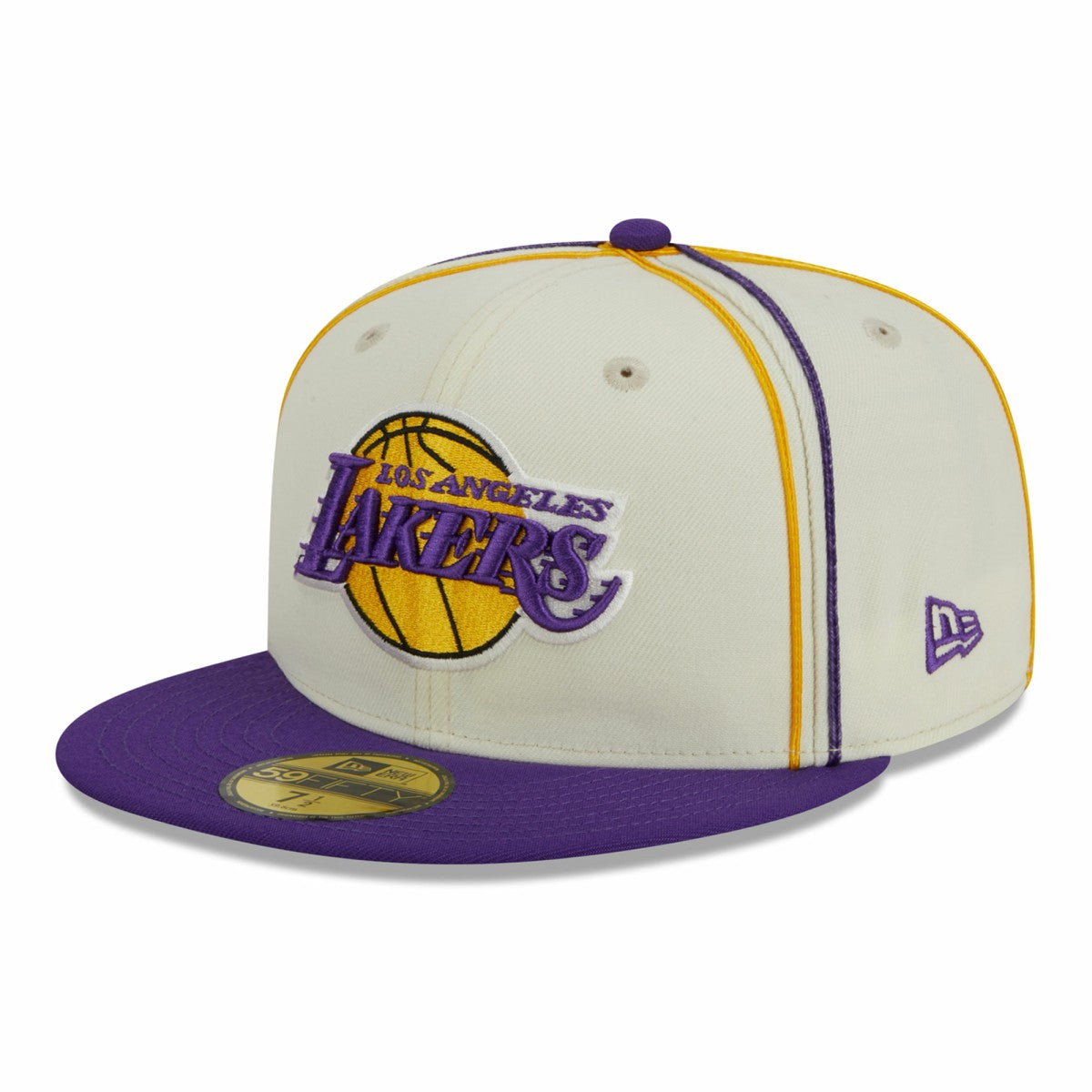Los Angeles Lakers Piping 2-Tone 59FIFTY Fitted Hat - Cream/Purple | New Era outlet