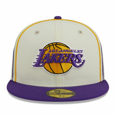 Los Angeles Lakers Piping 2-Tone 59FIFTY Fitted Hat - Cream/Purple | New Era outlet