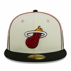 Miami Heat Piping 2-Tone 59FIFTY Fitted Hat - Cream/Black | New Era for sale