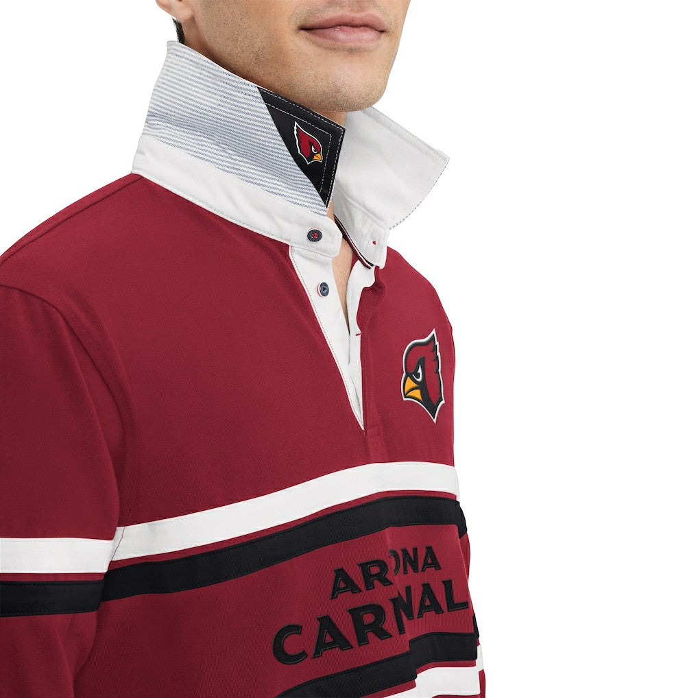 Arizona Cardinals Tommy Hilfiger Cory Varsity Rugby Long Sleeve T-Shirt - Cardinal outlet