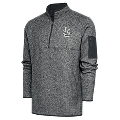 St. Louis Cardinals Antigua Metallic Big & Tall Quarter-Zip Jacket - Graphite