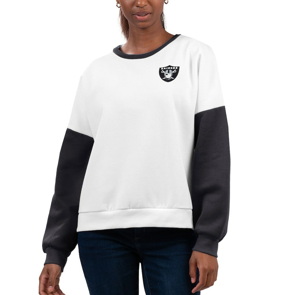 Las Vegas Raiders G-III 4Her by Carl Banks Women's A-Game Pullover Sweatshirt - White discount
