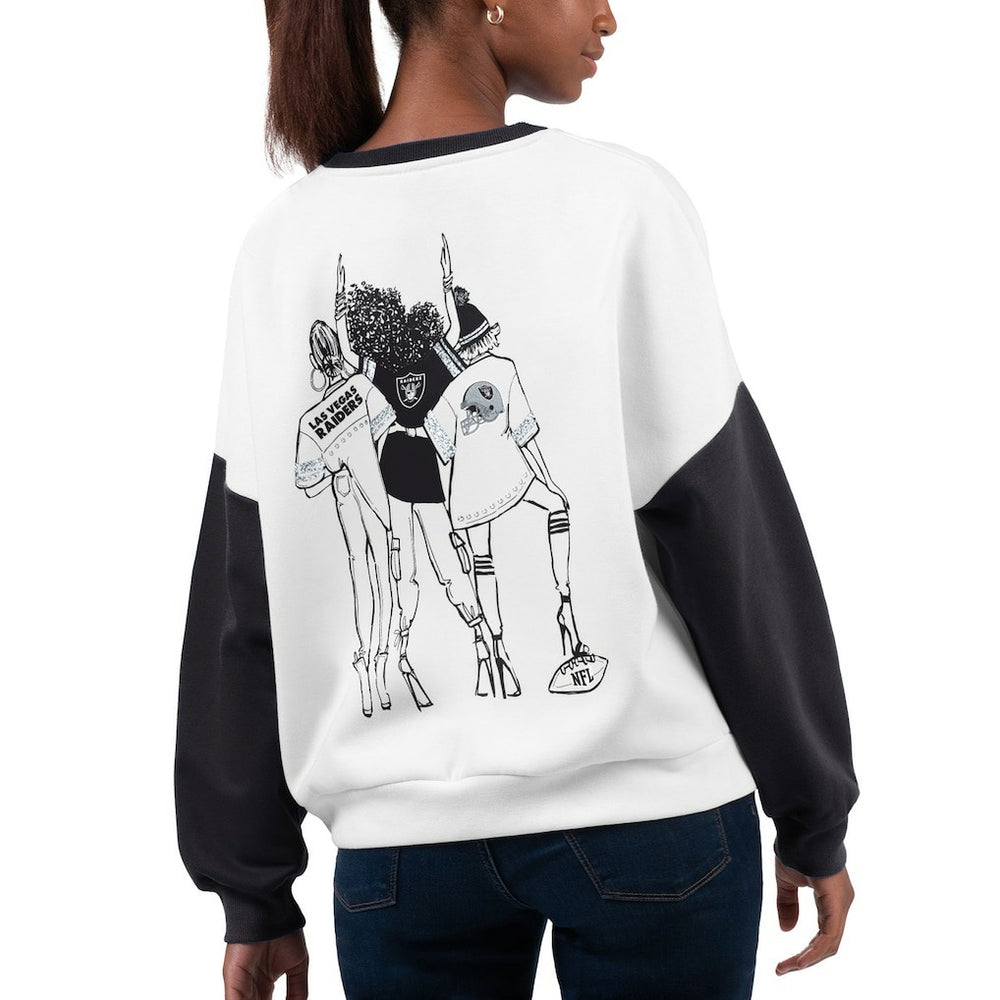 Las Vegas Raiders G-III 4Her by Carl Banks Women's A-Game Pullover Sweatshirt - White discount