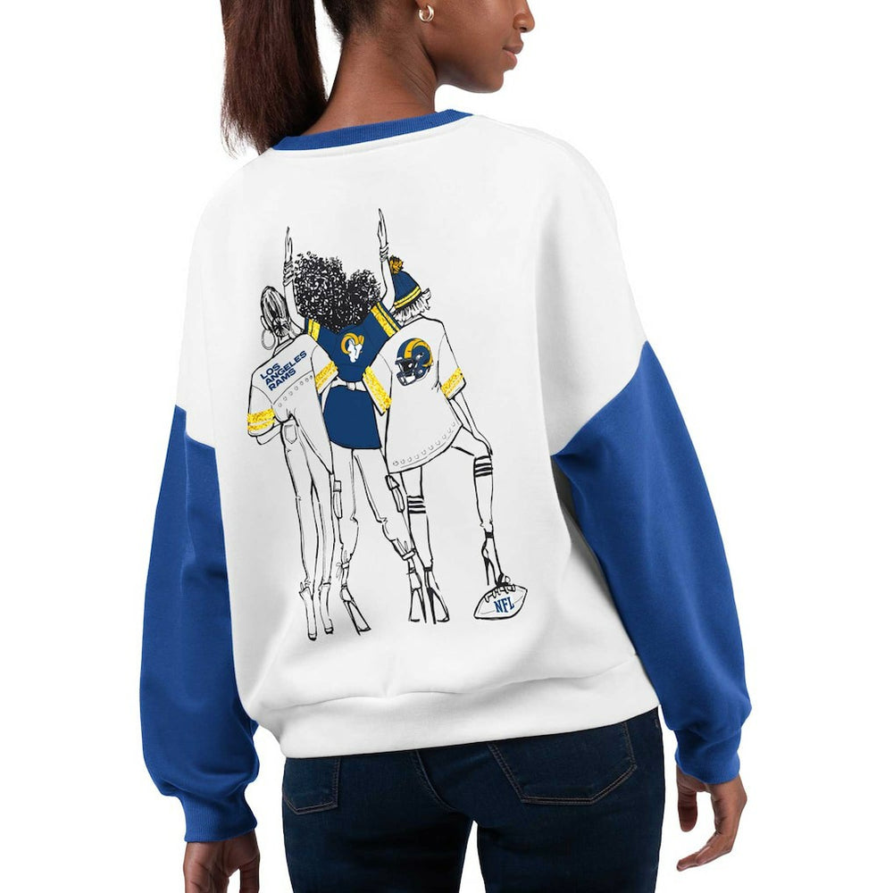 Los Angeles Rams G-III 4Her by Carl Banks Women's A-Game Pullover Sweatshirt - White online