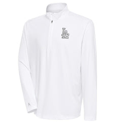 Los Angeles Dodgers Antigua Metallic Tribute Quarter-Zip Top - White