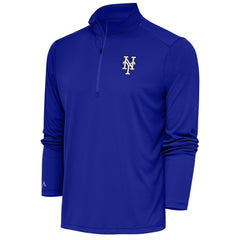 New York Mets Antigua Metallic Tribute Quarter-Zip Top - Royal