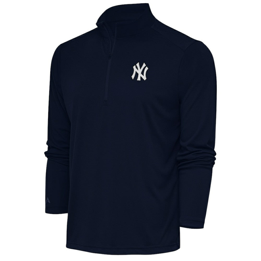 New York Yankees Antigua Metallic Tribute Quarter-Zip Top - Navy