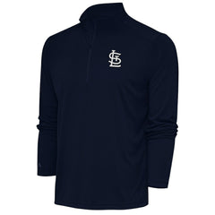 St. Louis Cardinals Antigua Metallic Tribute Quarter-Zip Top - Navy