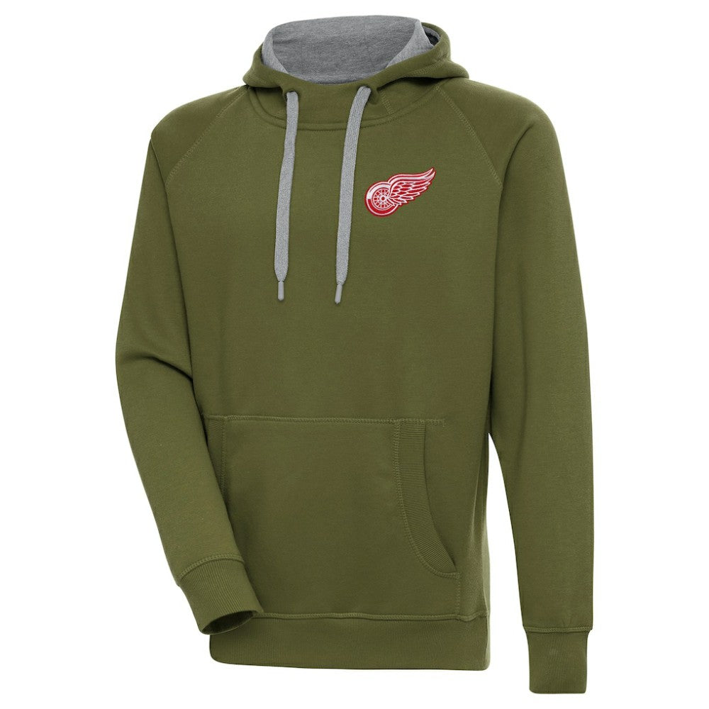 Detroit Red Wings Antigua Victory Pullover Hoodie Olive