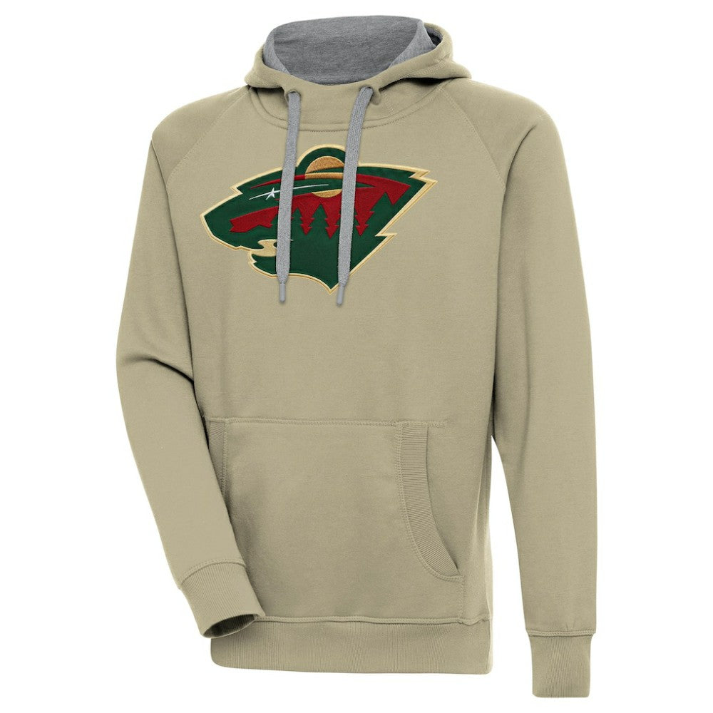 Minnesota Wild Antigua Victory Pullover Hoodie Khaki