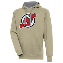 New Jersey Devils Antigua Victory Pullover Hoodie Khaki
