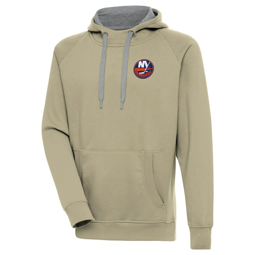 New York Islanders Antigua Victory Pullover Hoodie Khaki