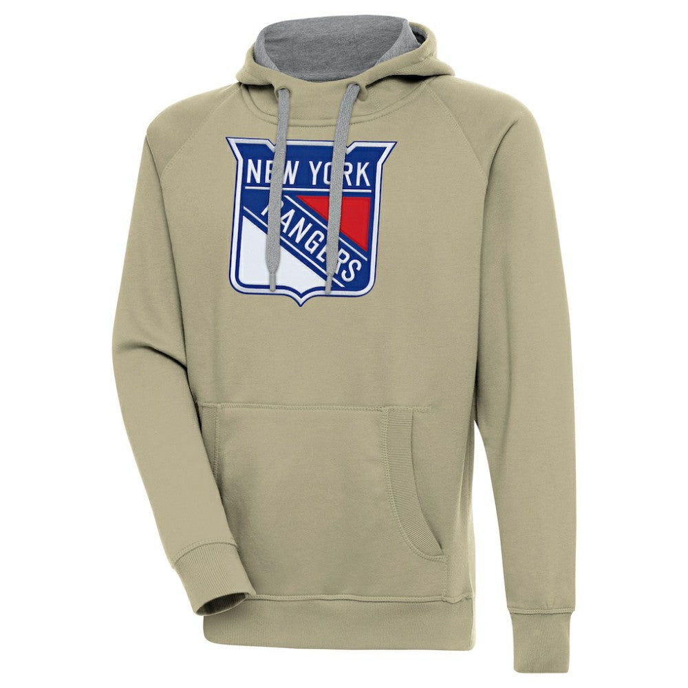 New York Rangers Antigua Victory Pullover Hoodie Khaki
