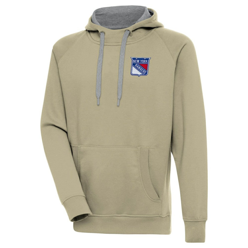 New York Rangers Antigua Victory Pullover Hoodie Khaki