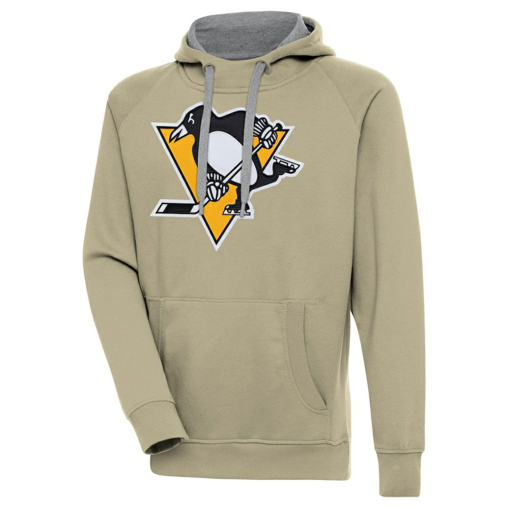 Pittsburgh Penguins Antigua Victory Pullover Hoodie Khaki