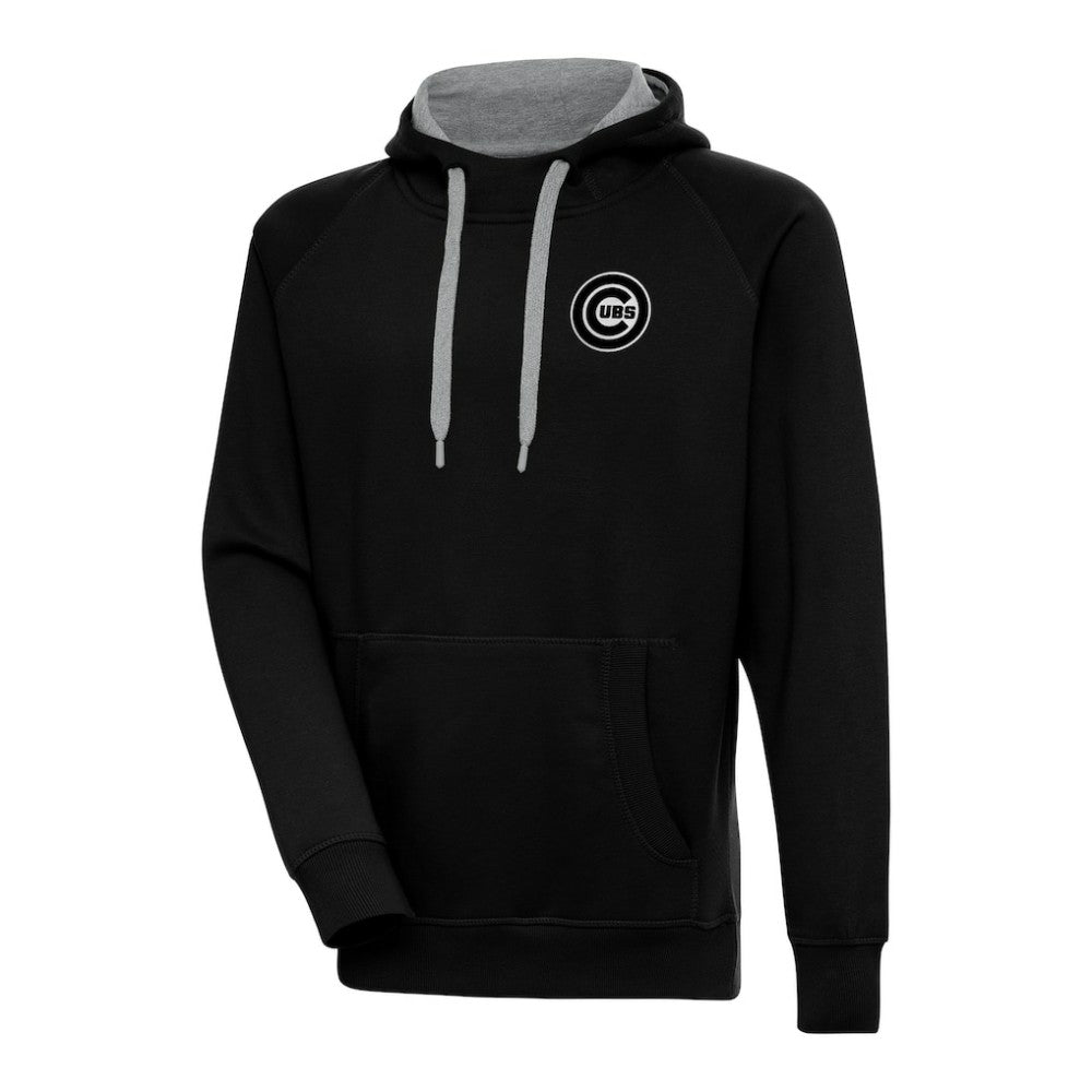 Chicago Cubs Antigua Metallic Victory Pullover Hoodie - Black