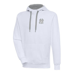 New York Yankees Antigua Metallic Victory Pullover Hoodie - White