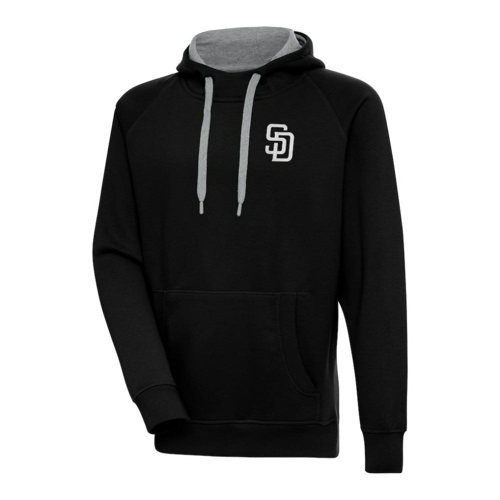 San Diego Padres Antigua Metallic Victory Pullover Hoodie - Black