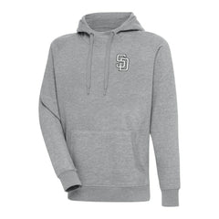 San Diego Padres Antigua Metallic Victory Pullover Hoodie - Heather Gray