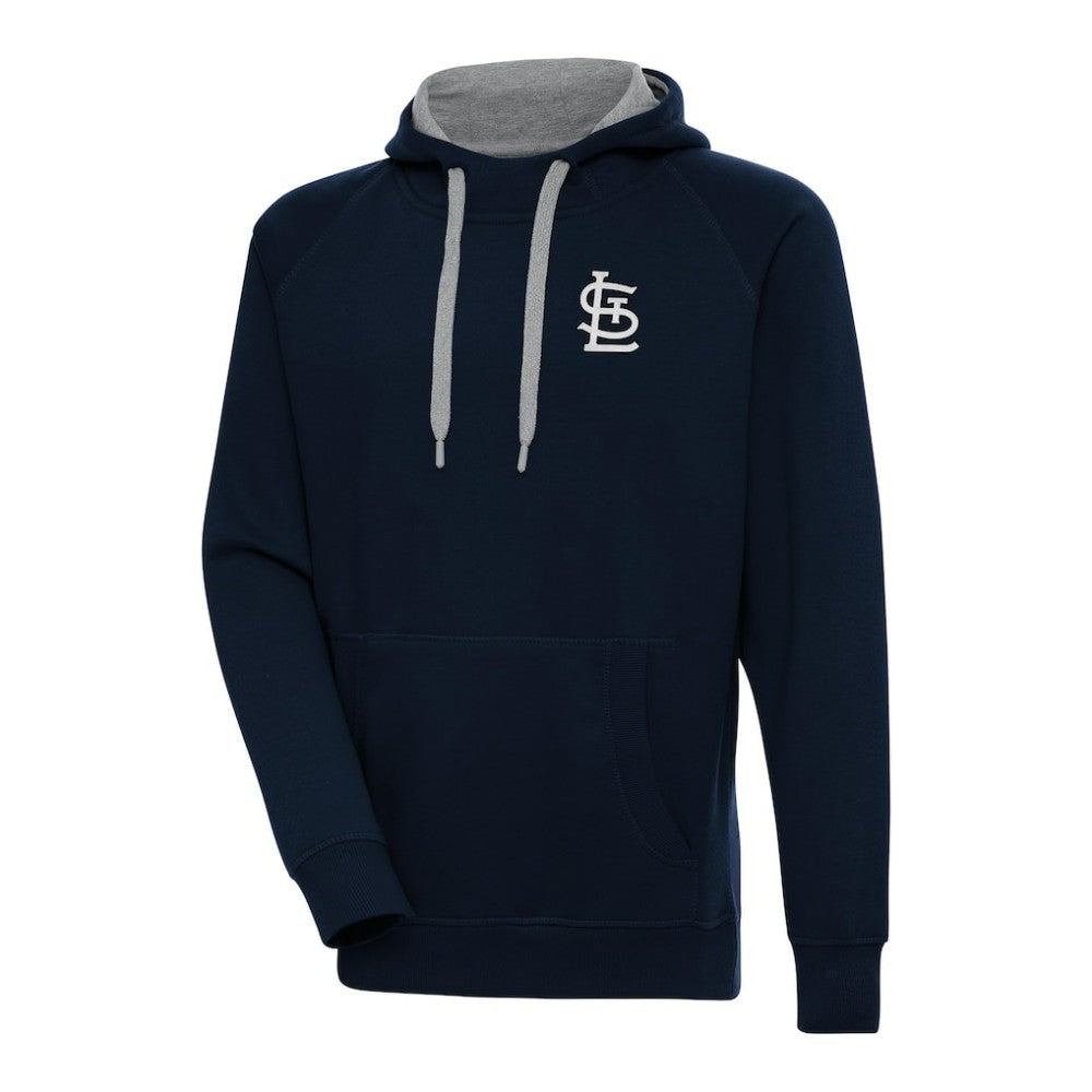 St. Louis Cardinals Antigua Metallic Victory Pullover Hoodie - Navy