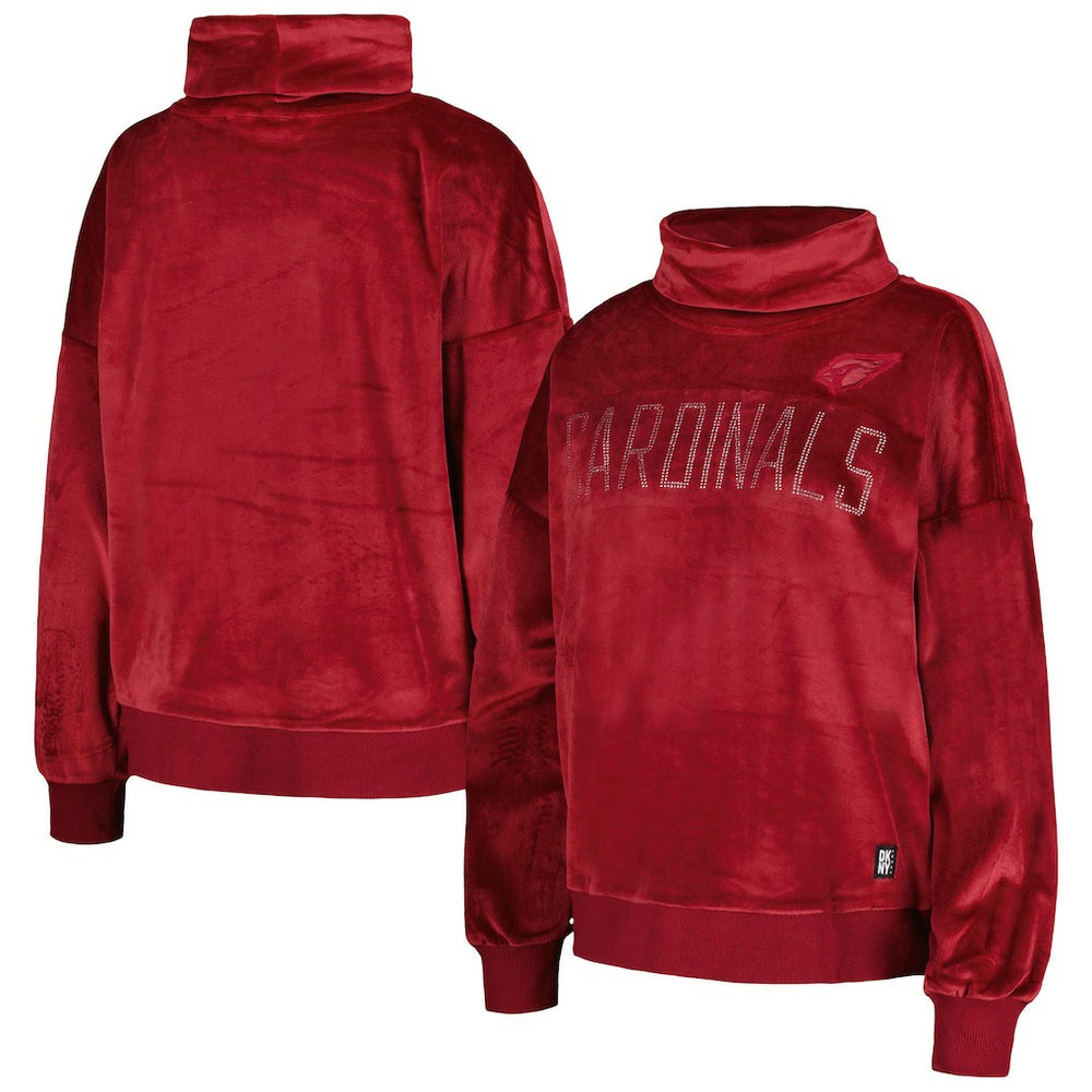Arizona Cardinals DKNY Sport Women's Deliliah Rhinestone Funnel Neck Pullover Sweatshirt - Cardinal discount