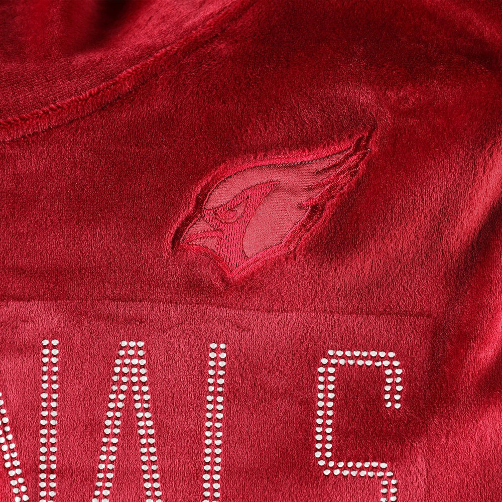 Arizona Cardinals DKNY Sport Women's Deliliah Rhinestone Funnel Neck Pullover Sweatshirt - Cardinal discount