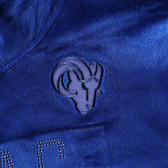 Los Angeles Rams DKNY Sport Women's Deliliah Rhinestone Funnel Neck Pullover Sweatshirt - Royal for sale