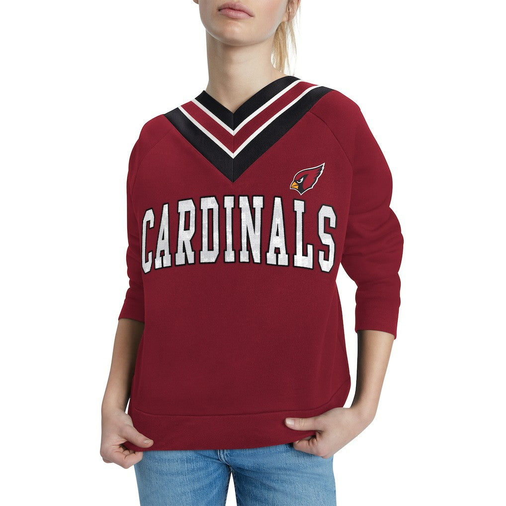 Arizona Cardinals Tommy Hilfiger Women's Heidi V-Neck Pullover Sweatshirt - Cardinal outlet