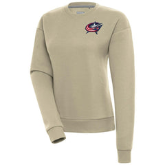 Columbus Blue Jackets Antigua Women's Victory Pullover Sweatshirt Khaki