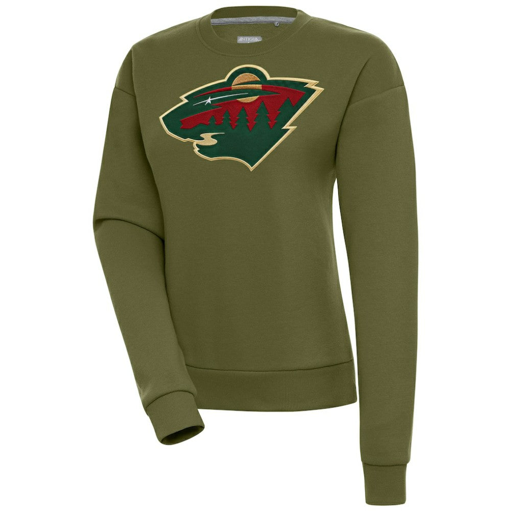 Minnesota Wild Antigua Women's Victory Pullover Sweatshirt Olive