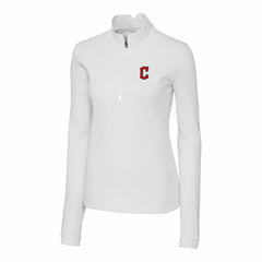 Cleveland Guardians Cutter & Buck Women's DryTec Traverse Stretch Quarter-Zip Pullover Top - White