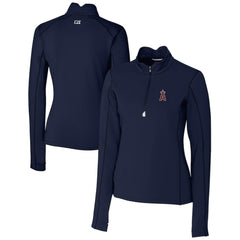 Los Angeles Angels Cutter & Buck Women's DryTec Traverse Stretch Quarter-Zip Pullover Top - Navy