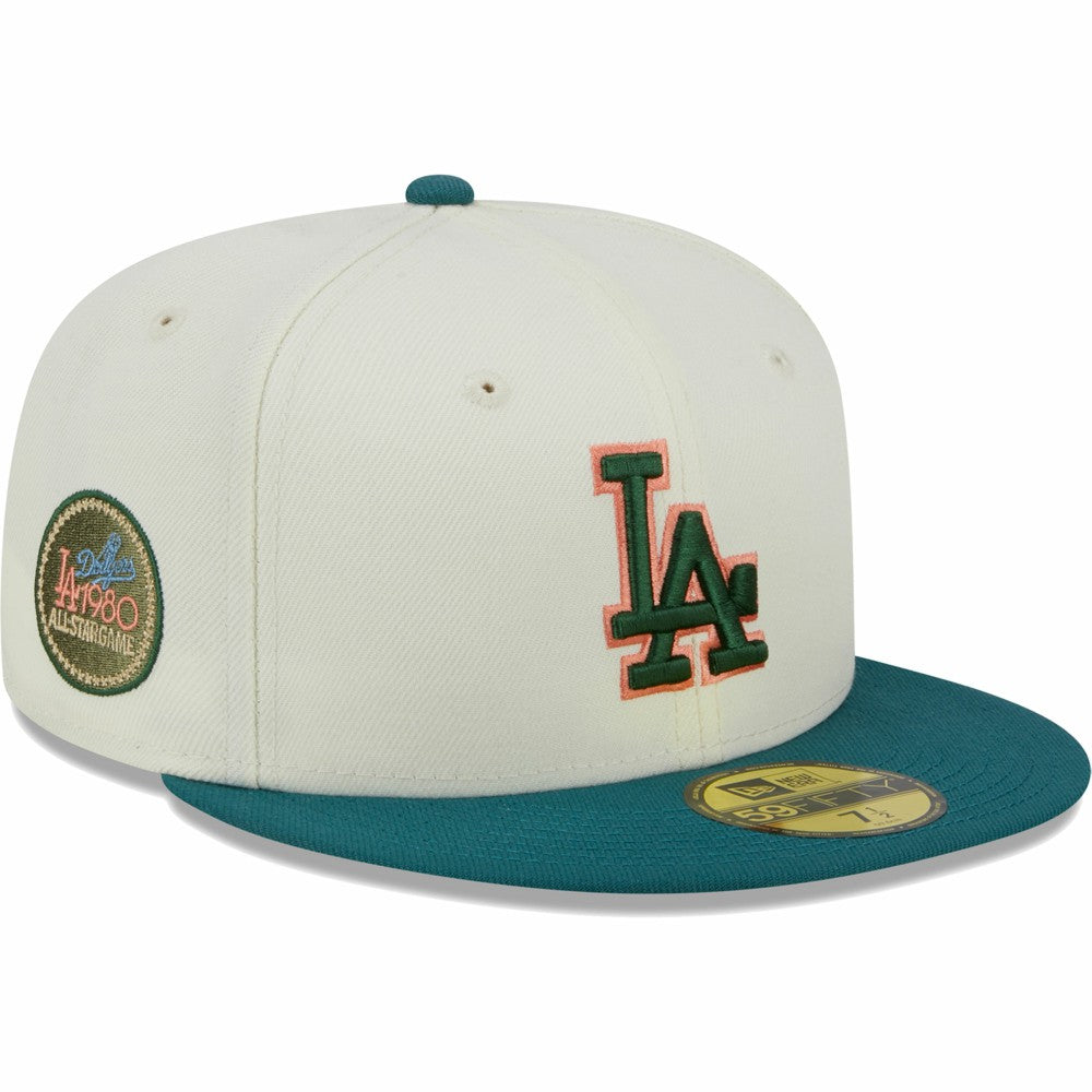 Los Angeles Dodgers Chrome 59FIFTY Fitted Hat - Cream | New Era
