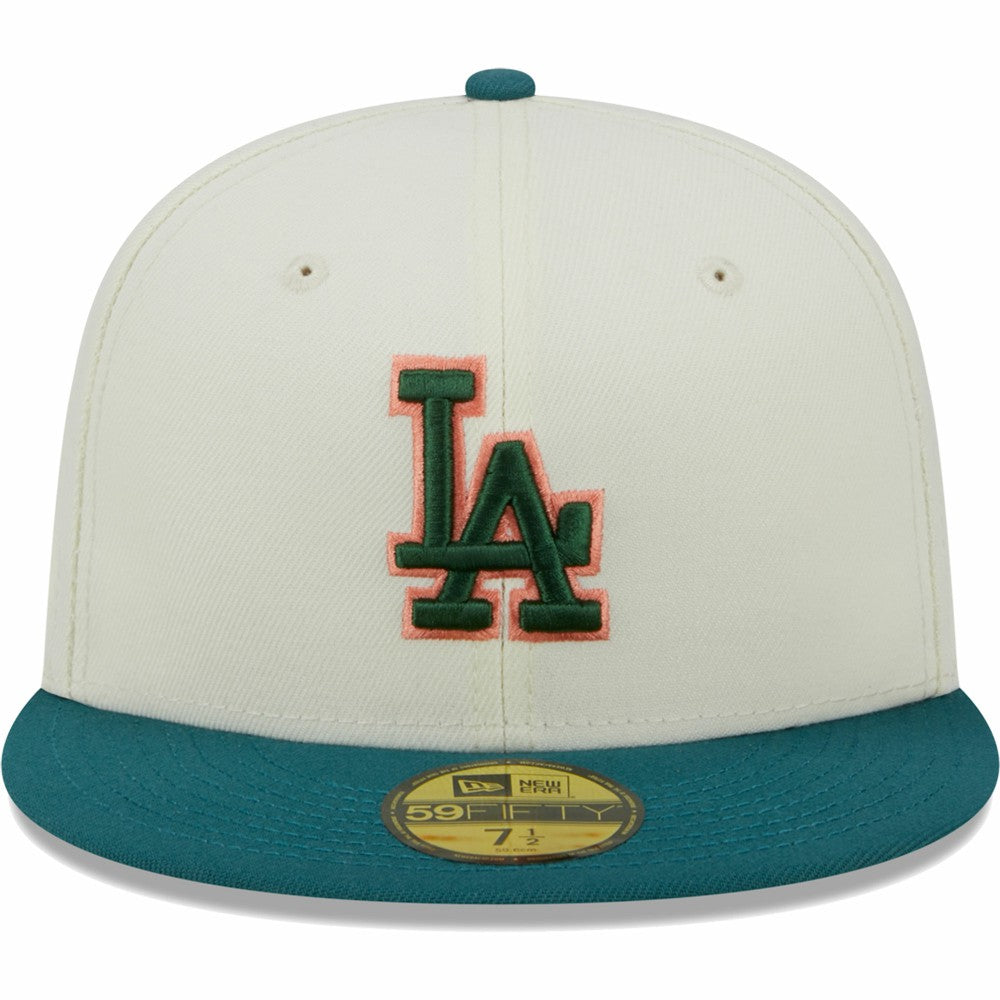 Los Angeles Dodgers Chrome 59FIFTY Fitted Hat - Cream | New Era